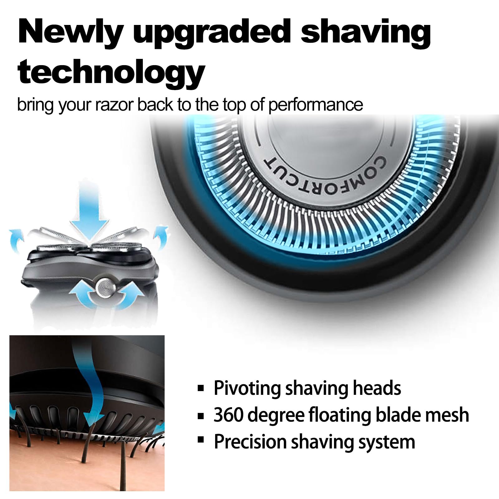 Sh30 Shaving Heads For Series 1000, 2000, 3000 And 5000X Razors, Shaver Replacement Blades With High Performance   Shave Wet And